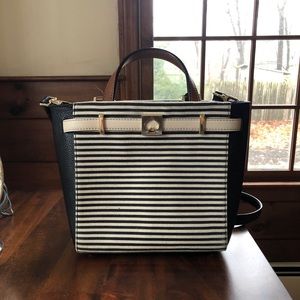 kate spade Tan and Black Striped Cross Body